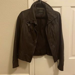 Allsaints leather jacket. Pristine condition, chocolate brown leather.
